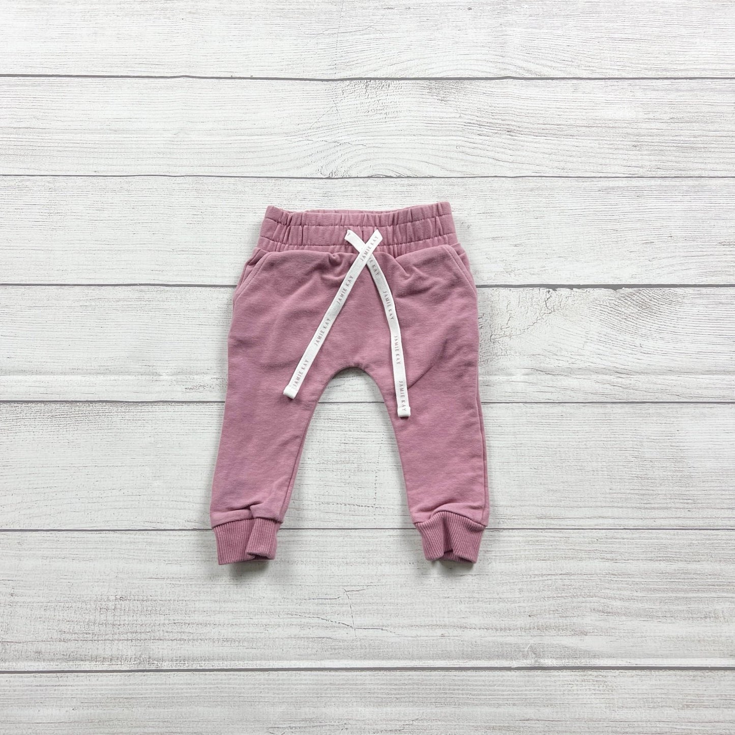 Jamie Kay Baby Girls Pink Elastic Waist Cotton Blend Jogger Pants 3-6 Months