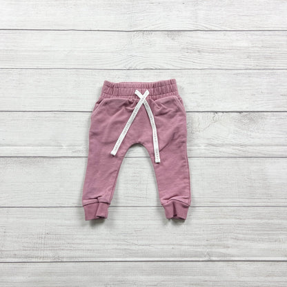 Jamie Kay Baby Girls Pink Elastic Waist Cotton Blend Jogger Pants 3-6 Months
