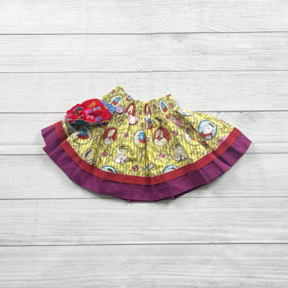 Matilda Jane x Paint By Numbers Skirt Stripe Bird Print Purple Ruffle Twirl 2