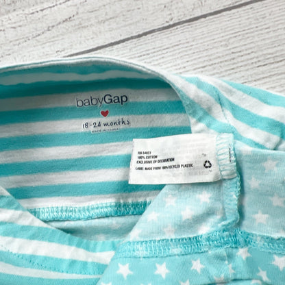 babyGap Toddler T-Shirt Blue Striped Star Print 18-24 Months