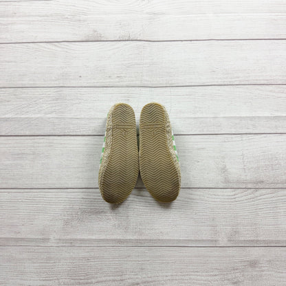 Hanna Andersson Girls Green & White Striped Emelie Espadrilles Casual Shoes US 1