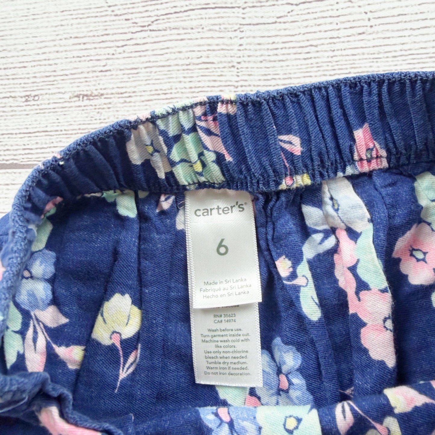 Carter's Girls Floral Print Skirt Navy Comfortable Lightweight Design 6