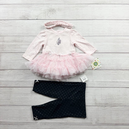 Little Me Baby Girl Outfit Tutu Dress Polka Dot Leggings Headband NWT 3-6 Months