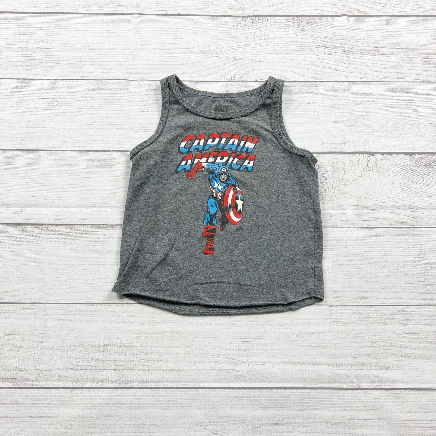 Marvel Captain America Boys Tank Top Sleeveless Graphic Shirt Tee 12-18 Months