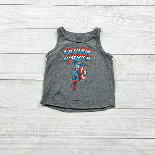 Marvel Captain America Boys Tank Top Sleeveless Graphic Shirt Tee 12-18 Months