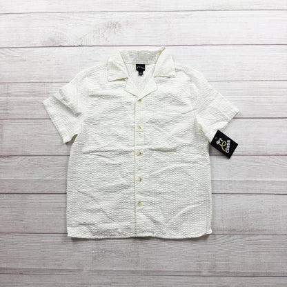 Art Class Boys Textured White Collared Button Down Shirt Lightweight NWT M 8