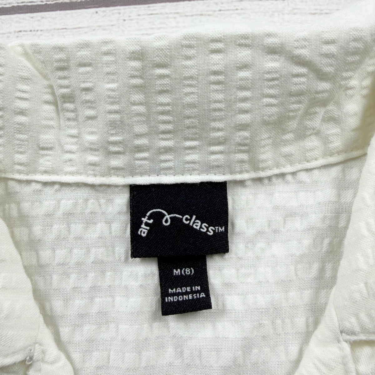 Art Class Boys Textured White Collared Button Down Shirt Lightweight NWT M 8
