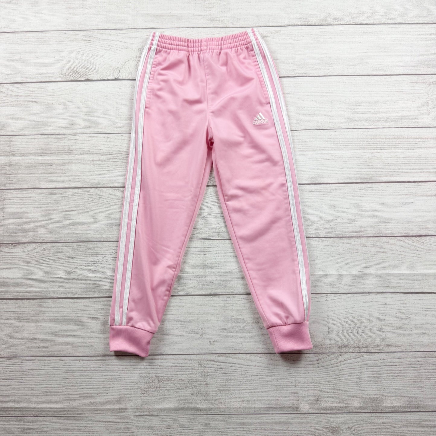 Adidas Girls Pink Track Pants Elastic Waist Lightweight Activewear Casual 6