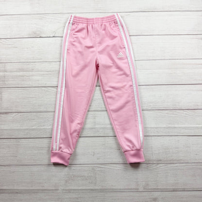 Adidas Girls Pink Track Pants Elastic Waist Lightweight Activewear Casual 6