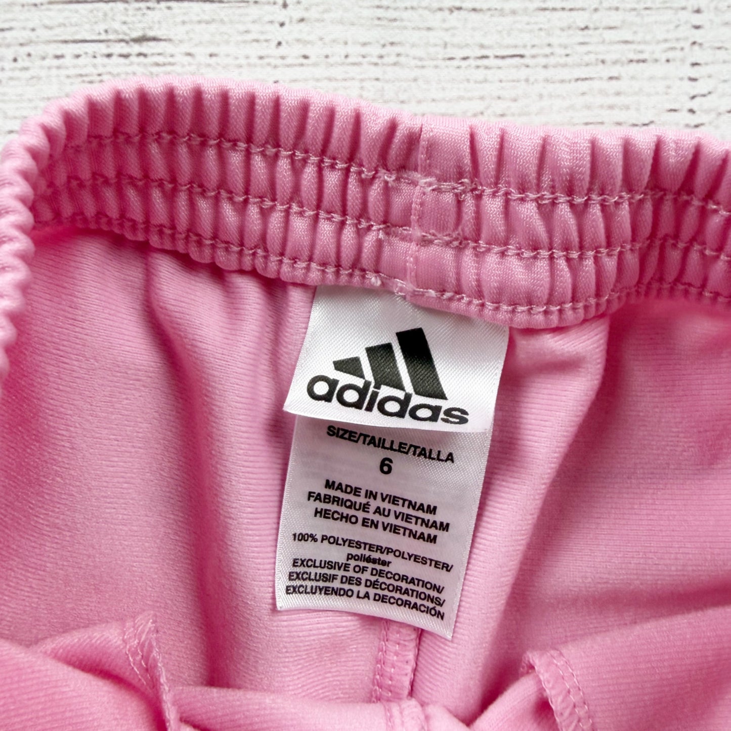 Adidas Girls Pink Track Pants Elastic Waist Lightweight Activewear Casual 6