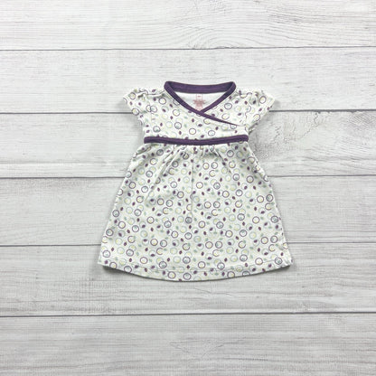 Tea Collection Baby Girl Dress Circle Print Wrap Style 0-6 Months