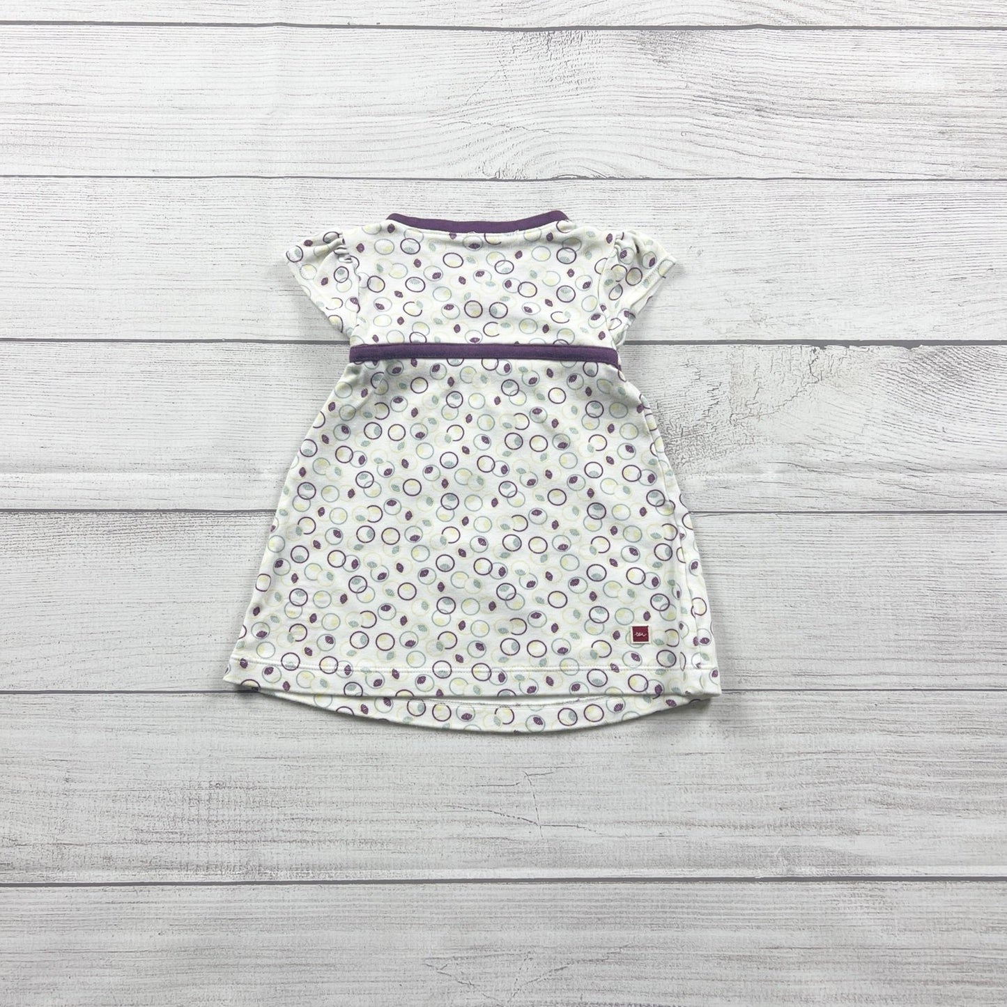 Tea Collection Baby Girl Dress Circle Print Wrap Style 0-6 Months