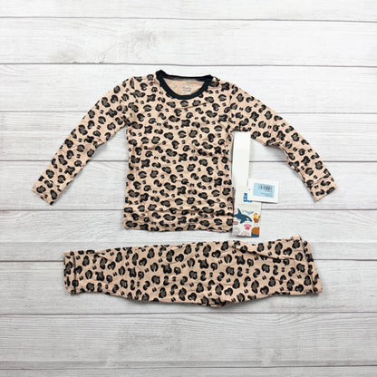 Kickee Pants Kids Pajama Set Leopard Print Bamboo Viscose Sleepwear NWT 5