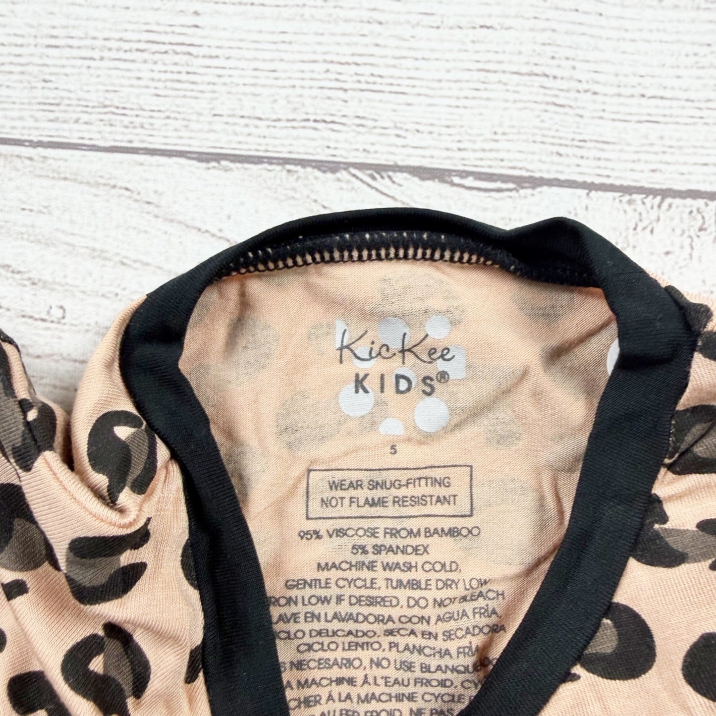 Kickee Pants Kids Pajama Set Leopard Print Bamboo Viscose Sleepwear NWT 5