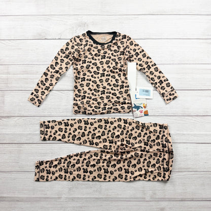 Kickee Pants Kids Pajama Set Leopard Print Bamboo Viscose Sleepwear NWT 5