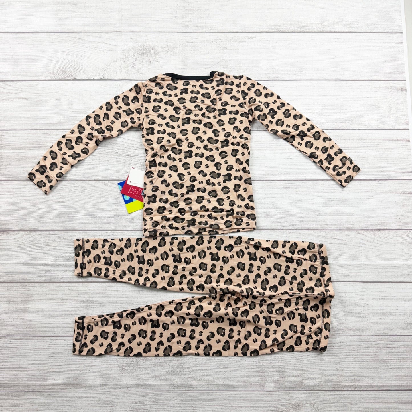 Kickee Pants Kids Pajama Set Leopard Print Bamboo Viscose Sleepwear NWT 5