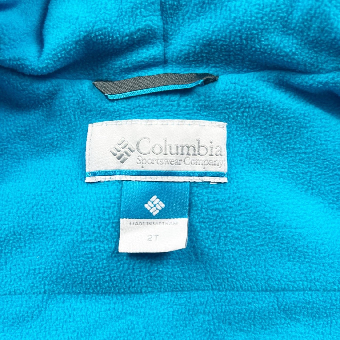 Columbia Toddler Dino Jacket Blue Hooded Fleece Lined Zip Up Coat 2T