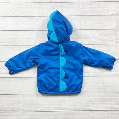 Columbia Toddler Dino Jacket Blue Hooded Fleece Lined Zip Up Coat 2T