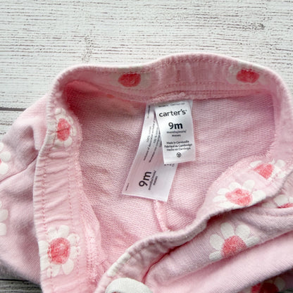 Carter’s Baby Girl Pink Floral Shorts Soft Cotton Design Bow 6-9 Months