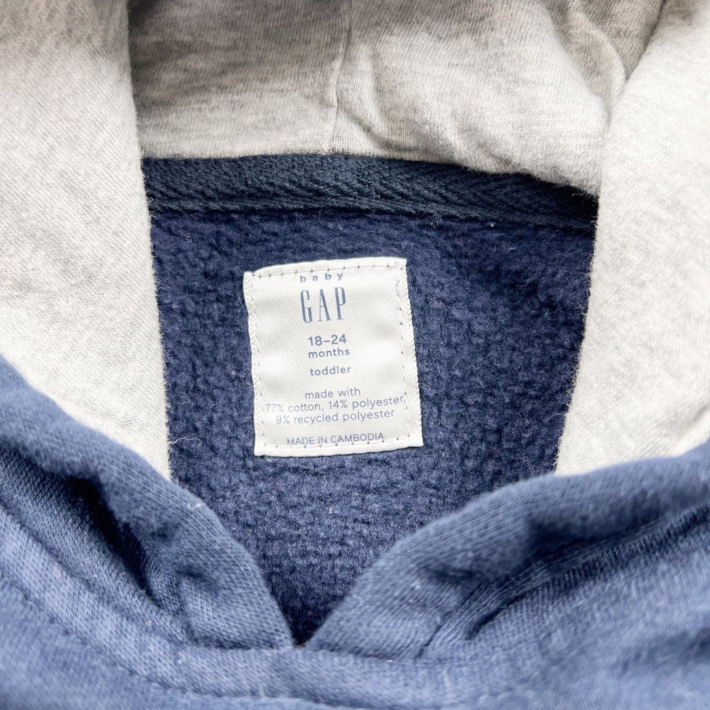 Gap Baby Toddler Navy Blue Pullover Hoodie Logo 18-24 Months