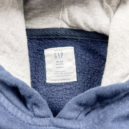 Gap Baby Toddler Navy Blue Pullover Hoodie Logo 18-24 Months