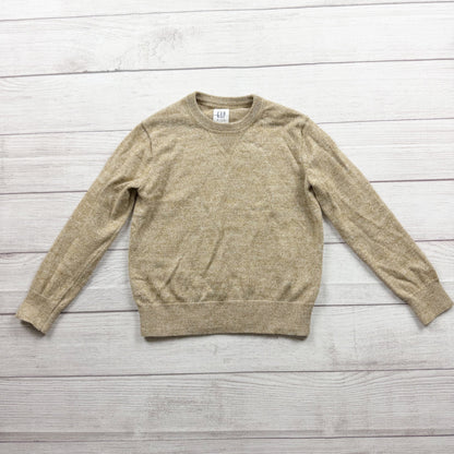 Gap Kids Beige Knit Sweater Long Sleeve Crewneck Pullover S 6-7