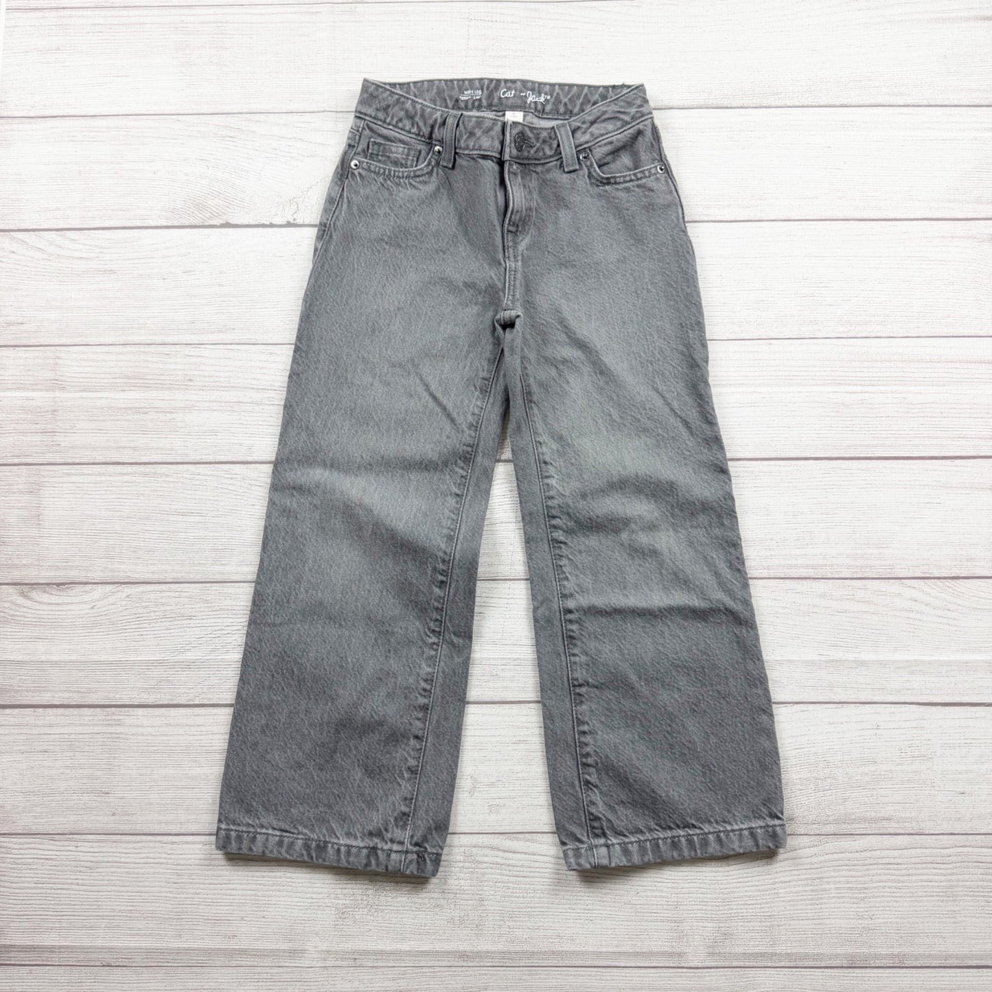 Cat & Jack Gray Wide Leg Jeans Denim Youth Stylish Comfortable Fit 7