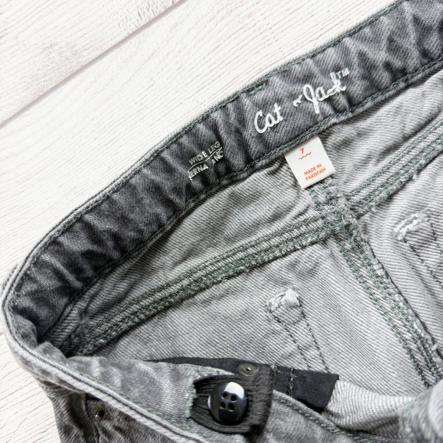Cat & Jack Gray Wide Leg Jeans Denim Youth Stylish Comfortable Fit 7