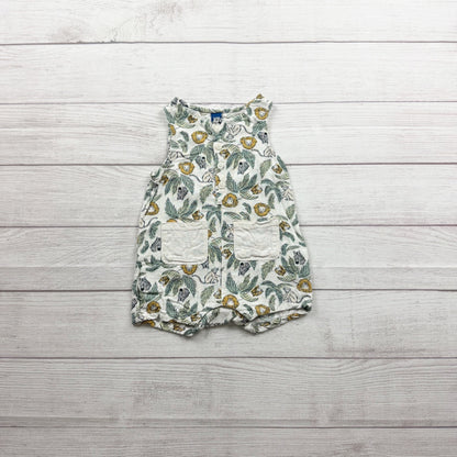 Old Navy Baby Sleeveless Jungle Print Romper Linen Blend Fabric 12-18 Months