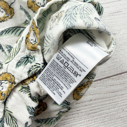 Old Navy Baby Sleeveless Jungle Print Romper Linen Blend Fabric 12-18 Months