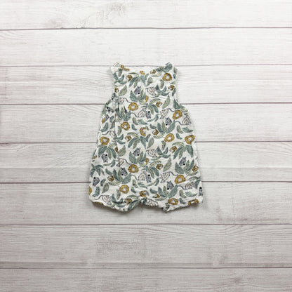Old Navy Baby Sleeveless Jungle Print Romper Linen Blend Fabric 12-18 Months
