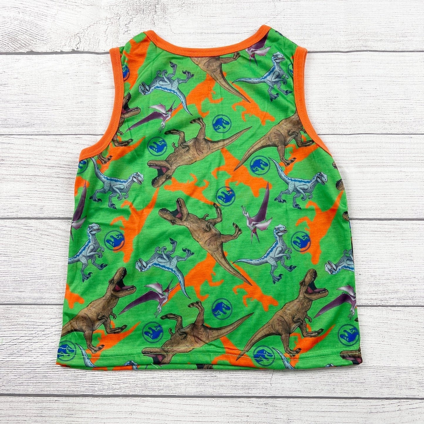 Jurassic World Boys Pajamas 3pc Set Dinosaur Sleepwear Shirt Tank Pants NWT 8