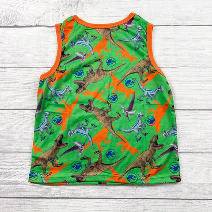 Jurassic World Boys Pajamas 3pc Set Dinosaur Sleepwear Shirt Tank Pants NWT 8