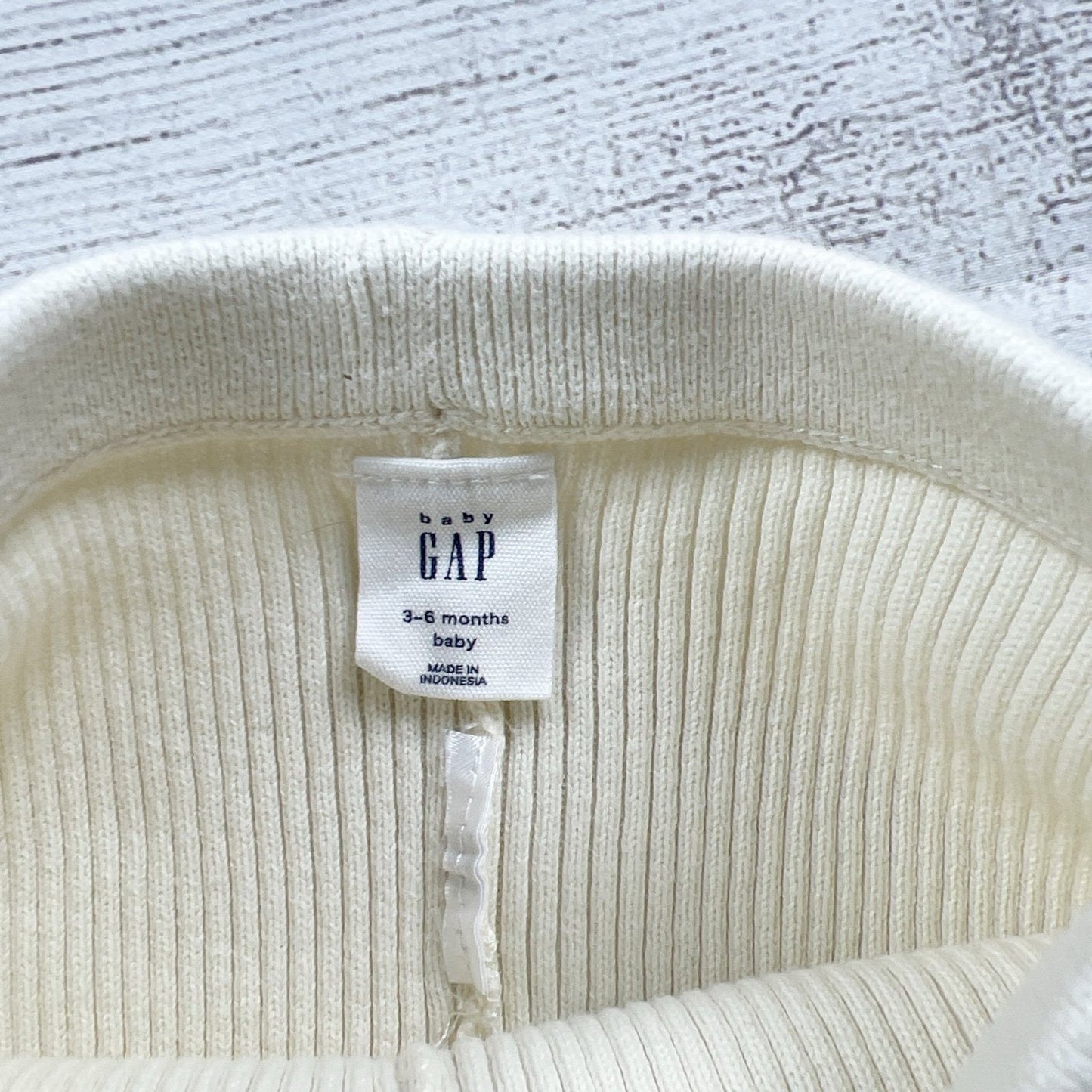 Baby Gap White Ribbed Knit Cotton Leggings Soft Stretchy Basics 3-6 Months