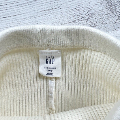 Baby Gap White Ribbed Knit Cotton Leggings Soft Stretchy Basics 3-6 Months