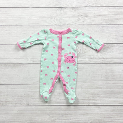 Carter’s Just One You Baby Girl Sleeper Crab Footed Pajamas Newborn