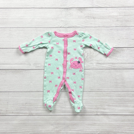 Carter’s Just One You Baby Girl Sleeper Crab Footed Pajamas Newborn
