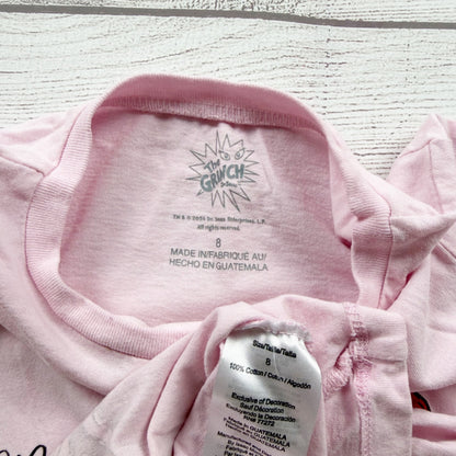 Dr. Seuss The Grinch Pink Long Sleeve Girls Graphic Shirt Christmas Design 8