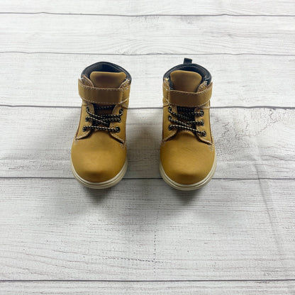 Max & Jake Tan Boots Lace Up Faux Leather Sturdy Casual Shoes 7