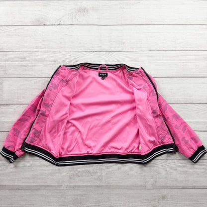 Kidpik Girls Bomber Jacket Pink Camo Zip Up Lightweight Coat 7-8