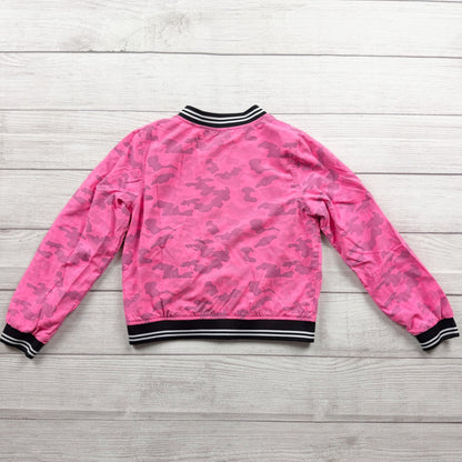 Kidpik Girls Bomber Jacket Pink Camo Zip Up Lightweight Coat 7-8