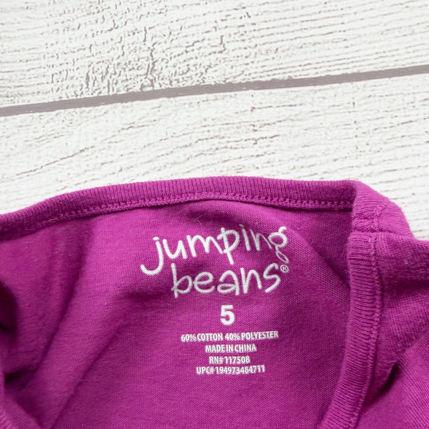 Jumping Beans Stitch Graphic Long Sleeve Shirt Purple Girls Cotton Blend 5