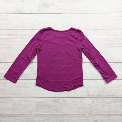 Jumping Beans Stitch Graphic Long Sleeve Shirt Purple Girls Cotton Blend 5