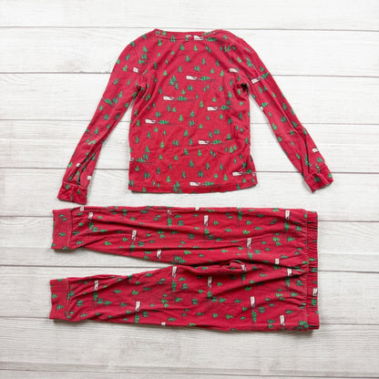 Vineyard Vines Kids Holiday Pajama Set Christmas Trees Snug Fit Cotton 6