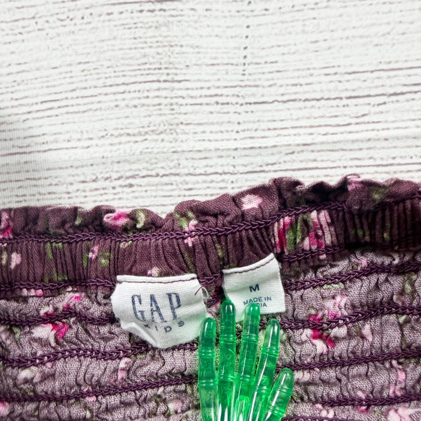 Gap Kids Girls Floral Smocked Long Sleeve Top Purple M 8-9