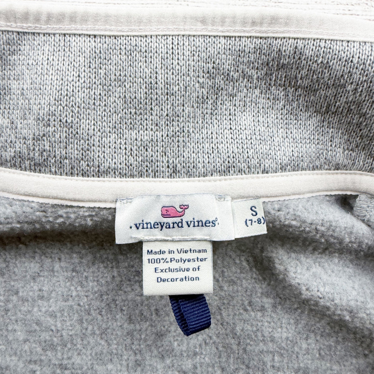 Vineyard Vines Girls Gray Fleece Vest Full Zip Sleeveless Lightweight S 7-8