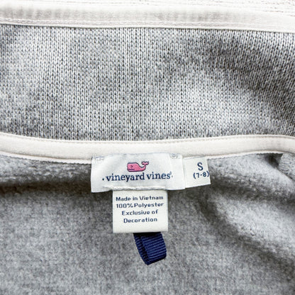 Vineyard Vines Girls Gray Fleece Vest Full Zip Sleeveless Lightweight S 7-8