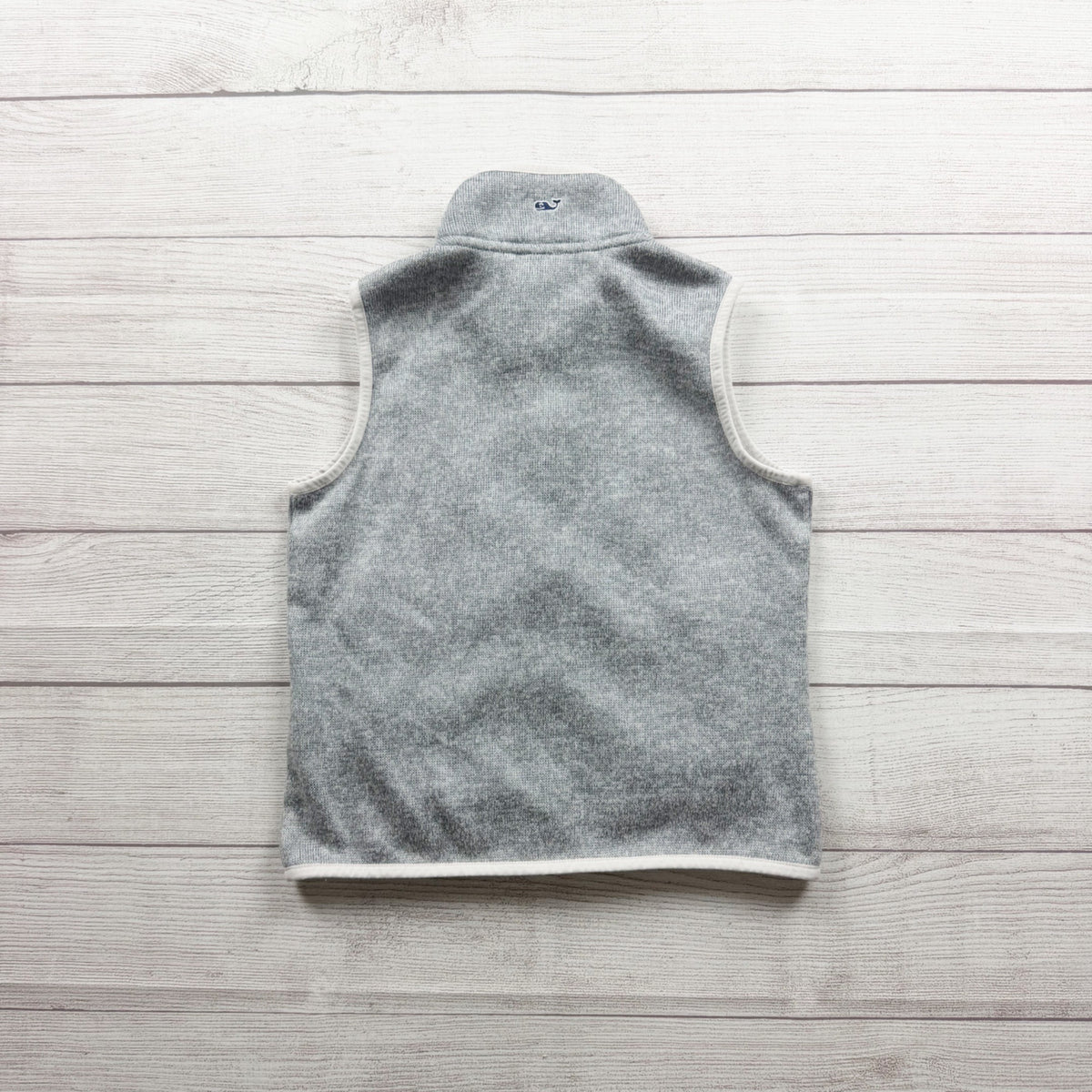 Vineyard Vines Girls Gray Fleece Vest Full Zip Sleeveless Lightweight S 7-8
