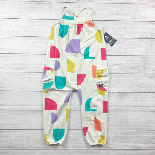 RAGS Kids Jumpsuit Multicolor Abstract Print Sleeveless Romper Pockets NWT 5-6