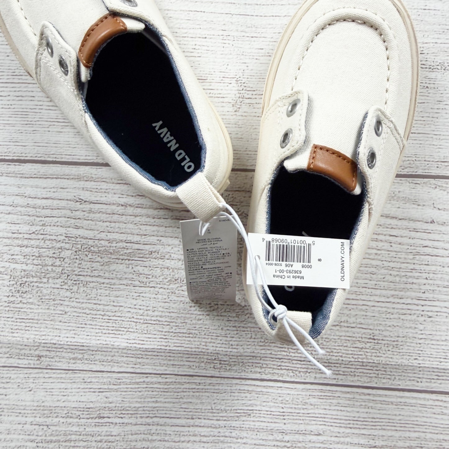 Old Navy Kids Canvas Slip On Sneakers Loafer Boat Shoes NWT 8 Toddler
